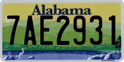 AL license plate 7AE2931