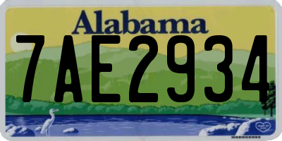 AL license plate 7AE2934