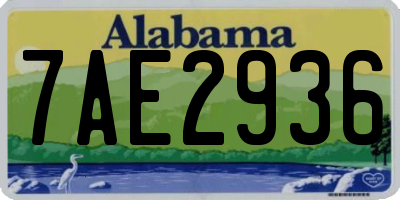 AL license plate 7AE2936