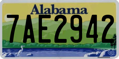 AL license plate 7AE2942