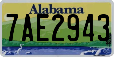 AL license plate 7AE2943
