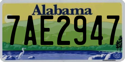 AL license plate 7AE2947
