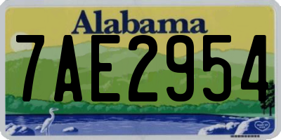 AL license plate 7AE2954