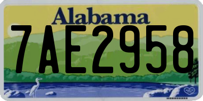 AL license plate 7AE2958