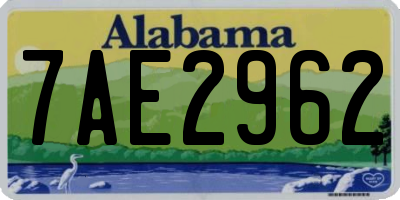 AL license plate 7AE2962
