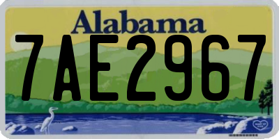 AL license plate 7AE2967