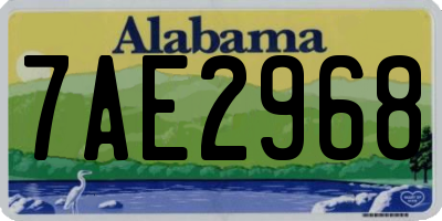 AL license plate 7AE2968