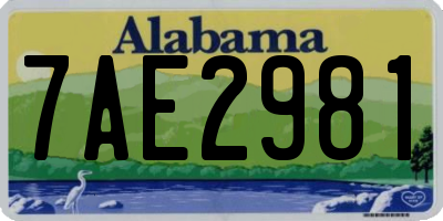 AL license plate 7AE2981