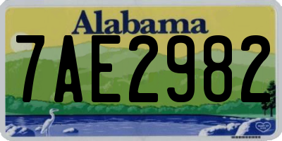 AL license plate 7AE2982