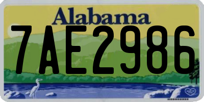 AL license plate 7AE2986