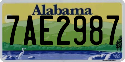 AL license plate 7AE2987