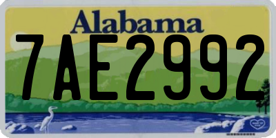 AL license plate 7AE2992