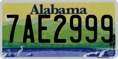 AL license plate 7AE2999