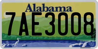 AL license plate 7AE3008
