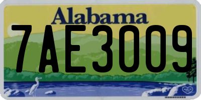 AL license plate 7AE3009