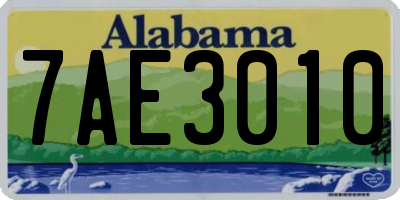 AL license plate 7AE3010