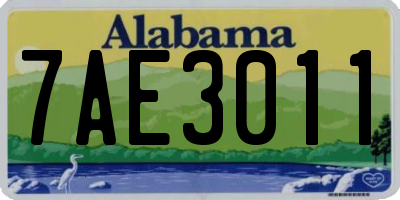 AL license plate 7AE3011