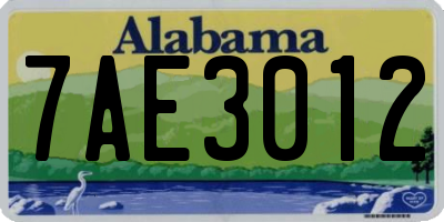 AL license plate 7AE3012