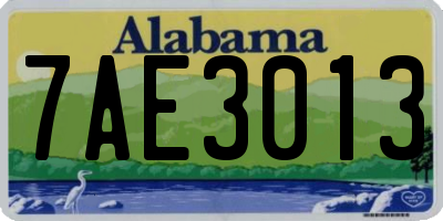 AL license plate 7AE3013