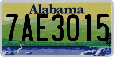 AL license plate 7AE3015