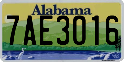 AL license plate 7AE3016
