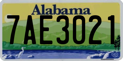 AL license plate 7AE3021