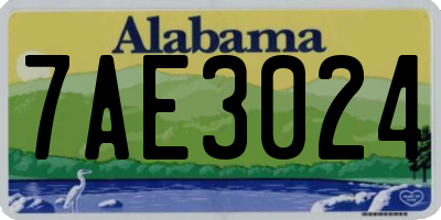 AL license plate 7AE3024