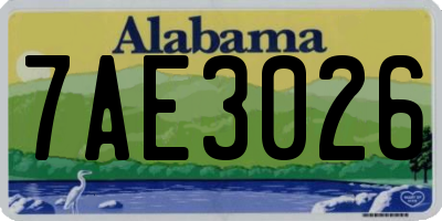 AL license plate 7AE3026
