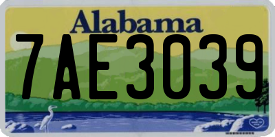 AL license plate 7AE3039
