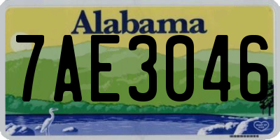 AL license plate 7AE3046