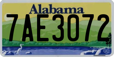 AL license plate 7AE3072