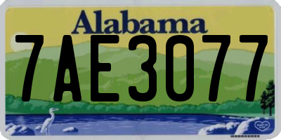 AL license plate 7AE3077