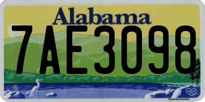 AL license plate 7AE3098