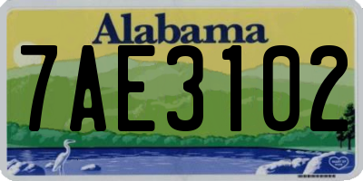 AL license plate 7AE3102