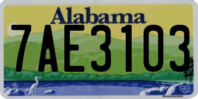 AL license plate 7AE3103