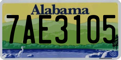 AL license plate 7AE3105