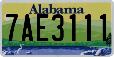 AL license plate 7AE3111