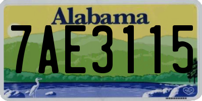 AL license plate 7AE3115