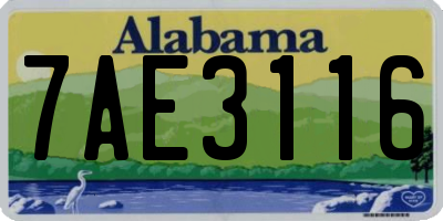 AL license plate 7AE3116