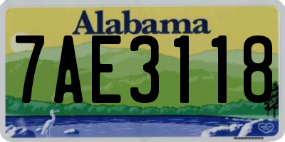 AL license plate 7AE3118