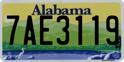 AL license plate 7AE3119