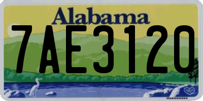 AL license plate 7AE3120