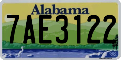 AL license plate 7AE3122
