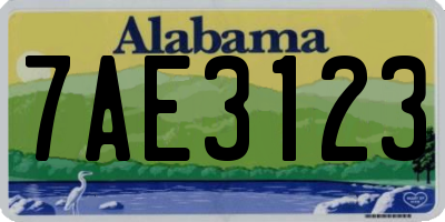 AL license plate 7AE3123