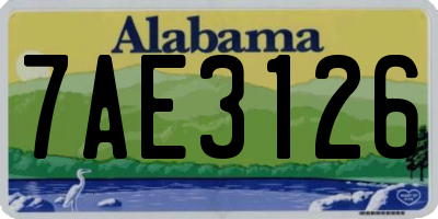 AL license plate 7AE3126
