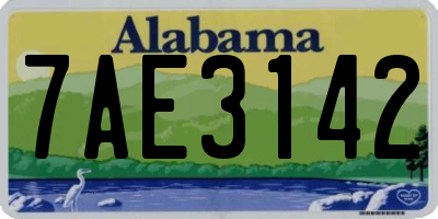 AL license plate 7AE3142