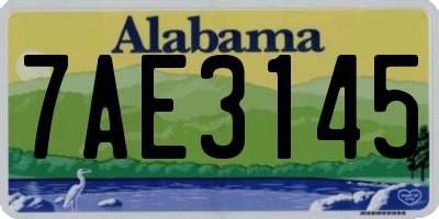 AL license plate 7AE3145
