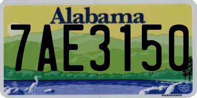 AL license plate 7AE3150
