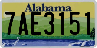 AL license plate 7AE3151