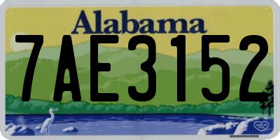 AL license plate 7AE3152